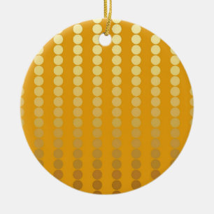 Satin dots - gold and mustard ceramic ornament