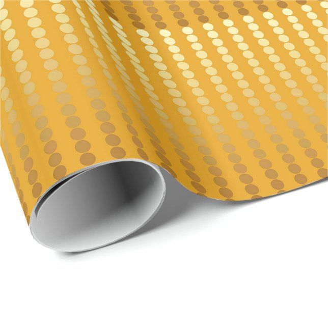 Satin dots - gold and mustard wrapping paper (Roll Corner)