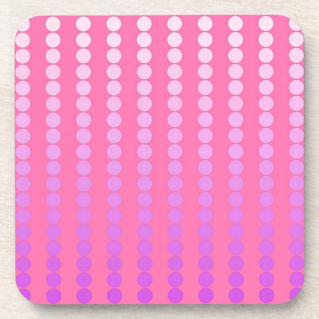 Satin dots - pink and orchid coaster (Front)