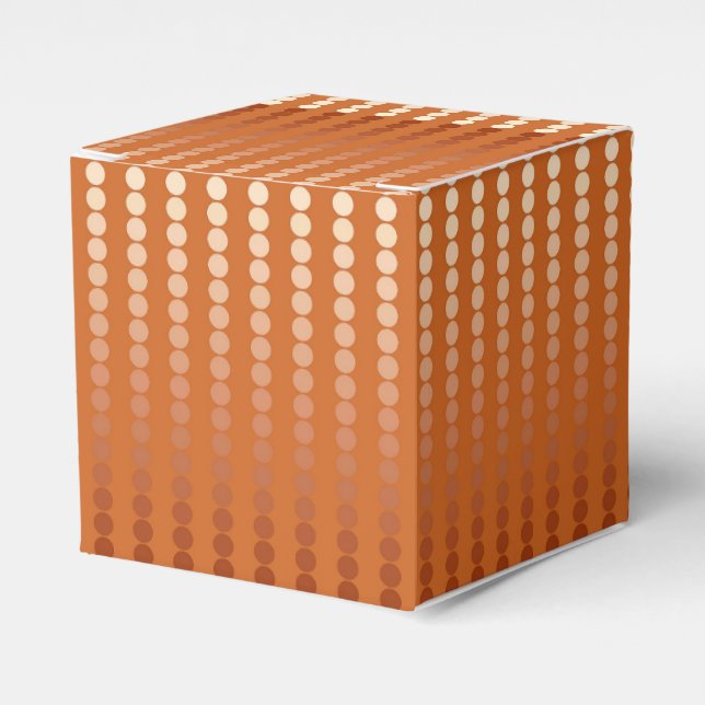 Satin dots - rust and copper favor box (Front Side)