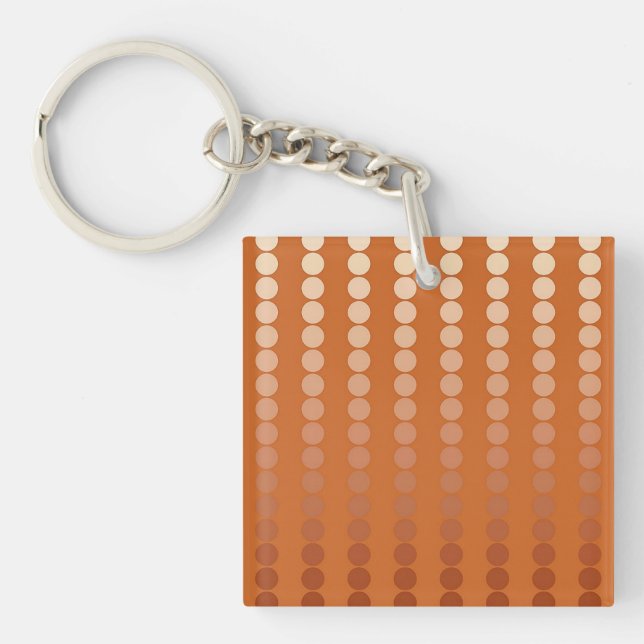 Satin dots - rust and copper keychain (Front)
