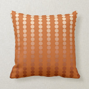 Satin dots - rust and copper throw pillow