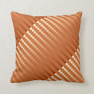 Satin dots - rust and copper throw pillow
