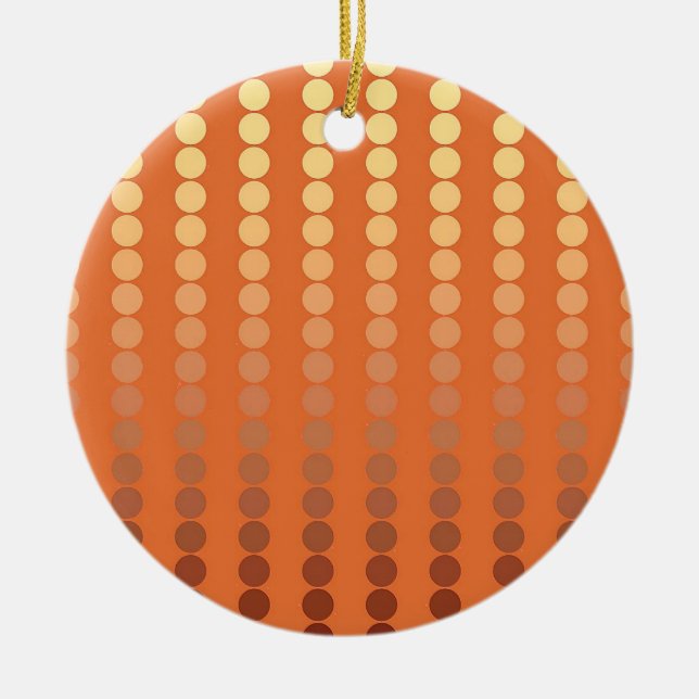 Satin dots - rust and gold ceramic ornament (Front)