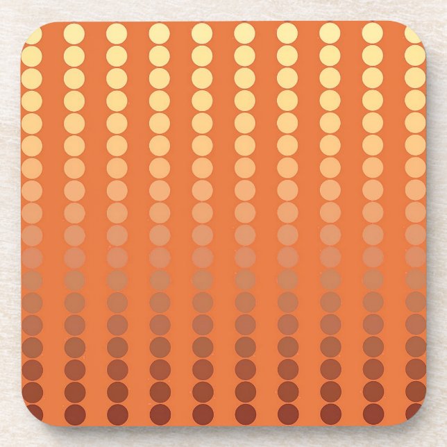 Satin dots - rust and gold coaster (Front)