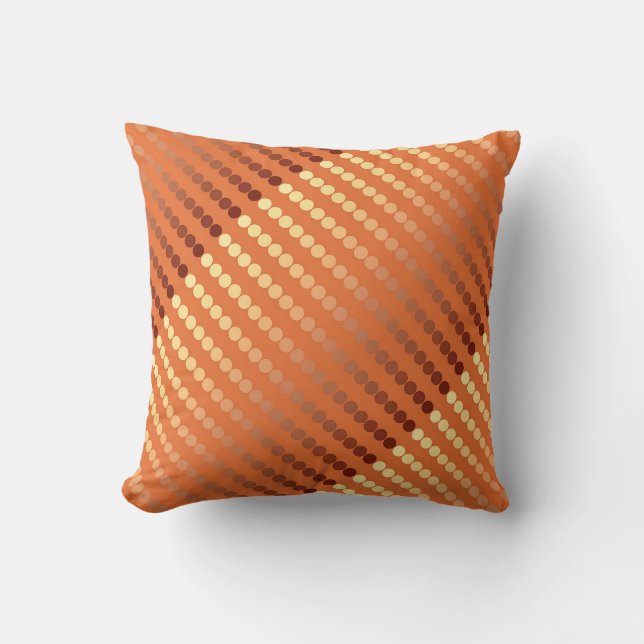 Satin dots - rust and gold throw pillow (Front)