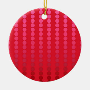 Satin dots - shades of deep red ceramic ornament