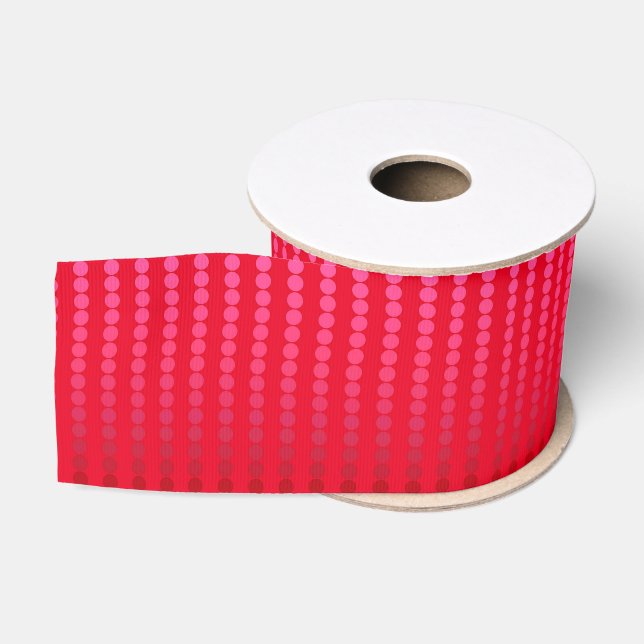 Satin Dots, Shades of Deep Red Grosgrain Ribbon (Spool)