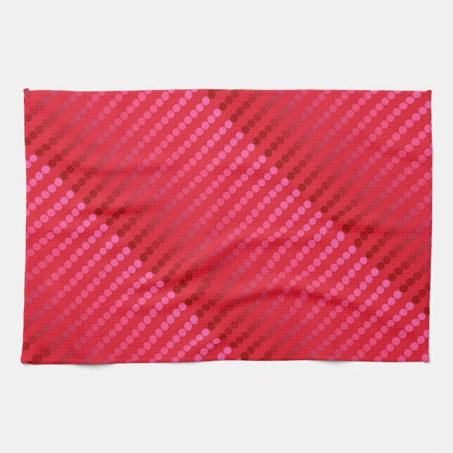 Satin dots - shades of deep red kitchen towel (Horizontal)