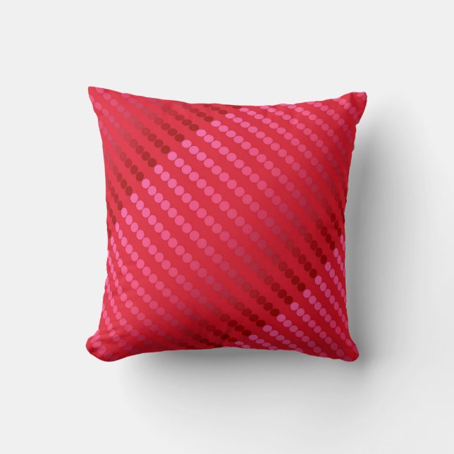 Satin dots - shades of deep red throw pillow (Front)