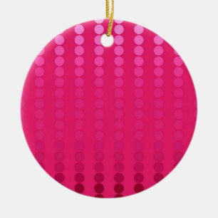Satin dots - shades of fuchsia pink ceramic ornament