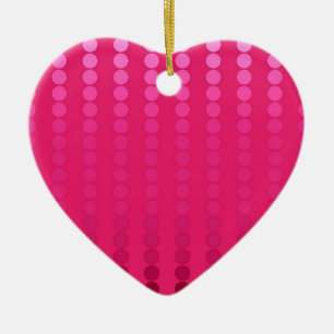 Satin dots - shades of fuchsia pink ceramic ornament