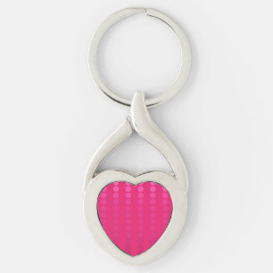 Satin dots - shades of fuchsia pink keychain