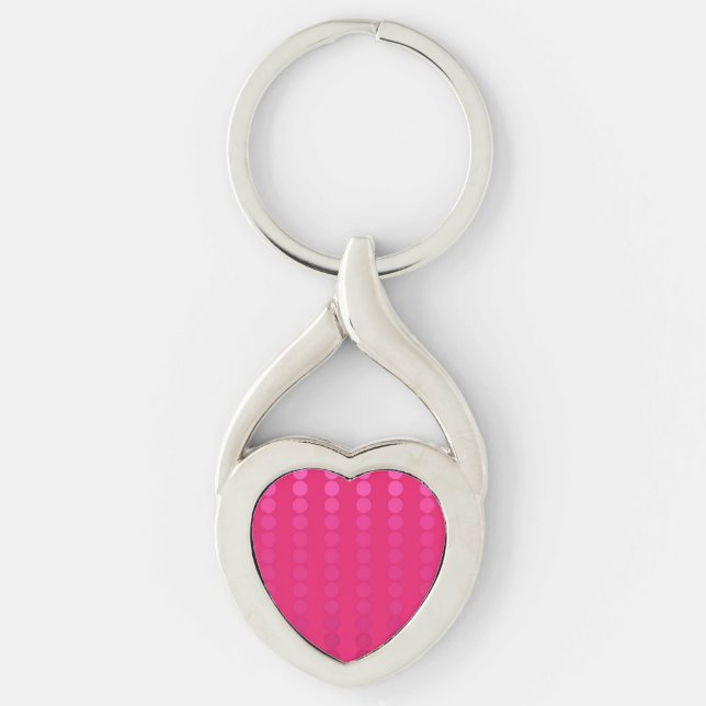 Satin dots - shades of fuchsia pink keychain (Front)