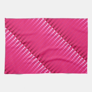 Satin dots - shades of fuchsia pink kitchen towel