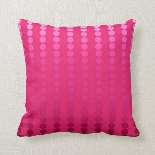 Satin dots - shades of fuchsia pink throw pillow