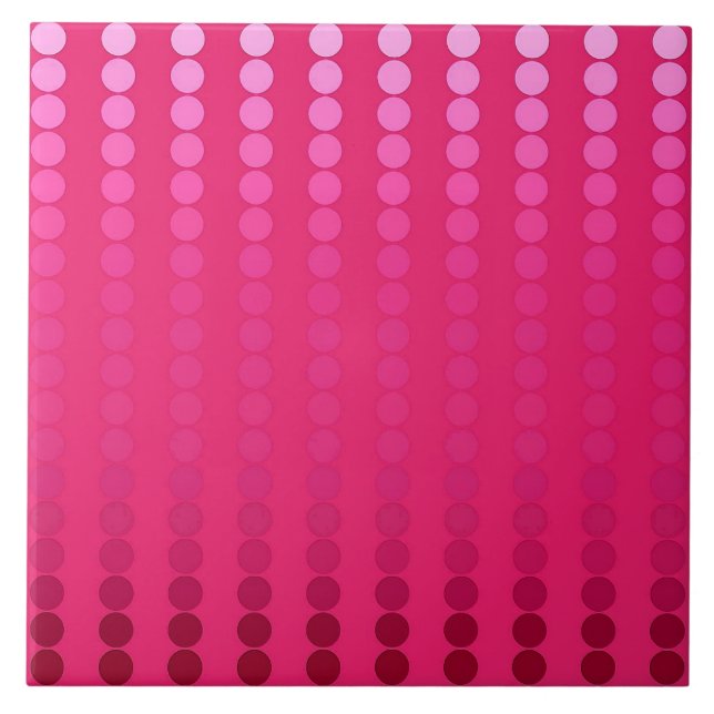 Satin dots - shades of fuchsia pink tile (Front)