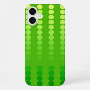 Satin dots - shades of lime green iPhone 16 plus case
