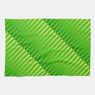 Satin dots - shades of lime green kitchen towel