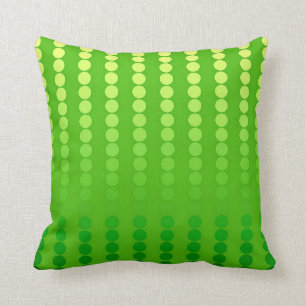 Satin dots - shades of lime green throw pillow