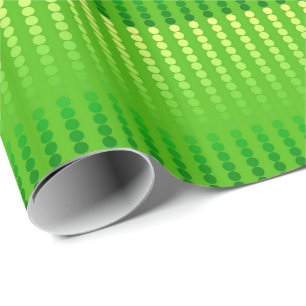 Satin dots - shades of lime green wrapping paper
