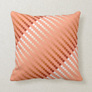 Satin dots - shades of peach throw pillow