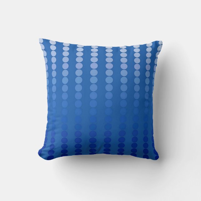 Satin dots - shades of steel blue throw pillow (Front)