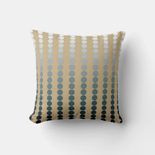 Satin dots - taupe and pewter grey throw pillow