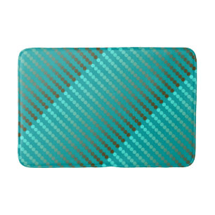 Satin dots - turquoise and pewter grey bath mat
