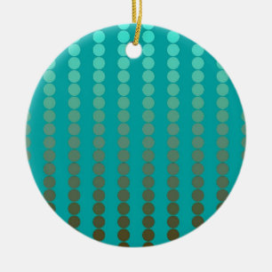 Satin dots - turquoise and pewter grey ceramic ornament