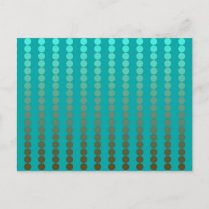 Satin dots - turquoise and pewter grey postcard