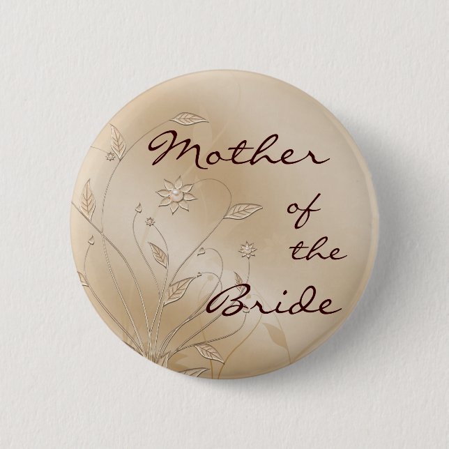Satin Elegance Mother of the Bride 2 Inch Round Button (Front)