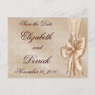 Satin Elegance Save the Date Announcement Postcard