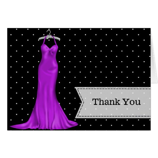Satin gown thank you card