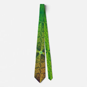 Satin green pattern w monogram  tie