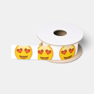Satin "heart eye" emoji ribbon satin ribbon