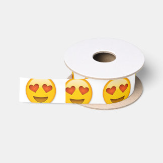 Satin "heart eye" emoji ribbon satin ribbon