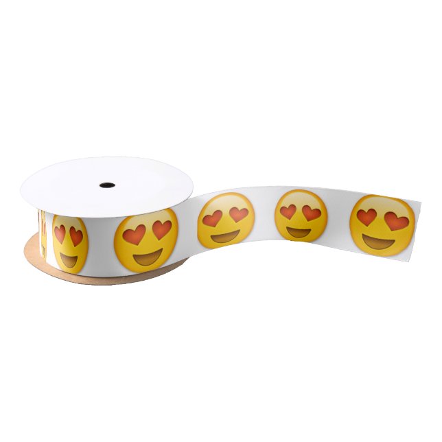 Satin "heart eye" emoji ribbon satin ribbon (Spool)