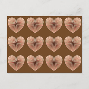 Satin Hearts in Chocolate Brown Postcard