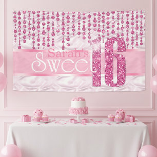 Satin Jewel Sweet Sixteen Pink ID260 Banner