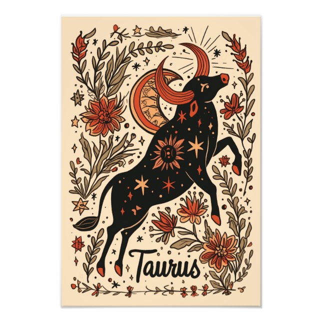 Satin Photo Paper Taurus Celestial Zodiac (Front)