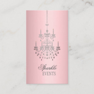Satin Pink and Gray Chandelier Business Card