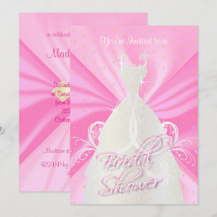 Satin Pink Religious Bridal Shower Invitations
