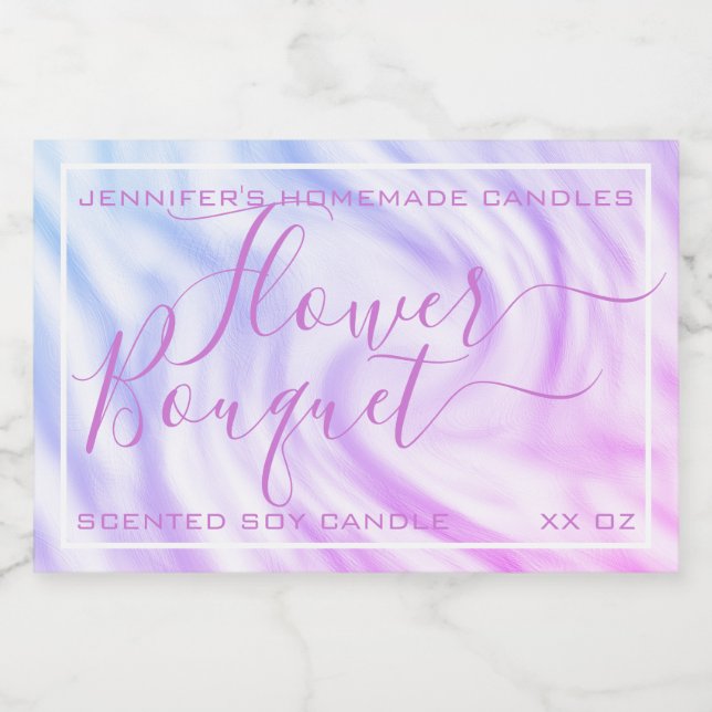 Satin Purple Ombre Calligraphy Text Signature Chic Food Label (Single Label)