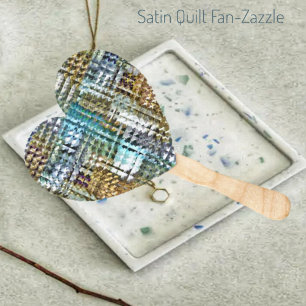 Satin Quilt  Hand Fan