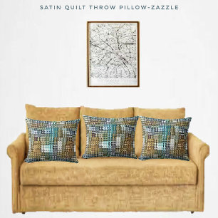 Satin Quilt Throw Pillow