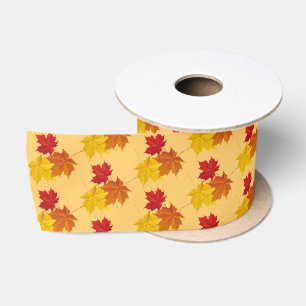 Satin Ribbon-Autumn Leaves Satin Ribbon