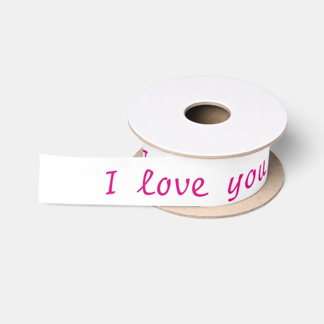 Satin Ribbon "I love you" (Spool)