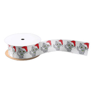 Satin Ribbon/Santa Kitty Satin Ribbon