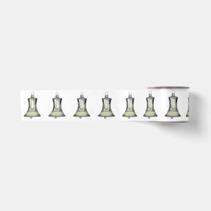 Satin Ruban blanc Cloches en argent